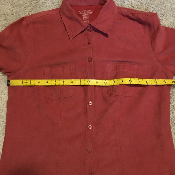 Vintage Northern Reflections Coral Pink Faux Suede Button Down Dress Shirt - Picture 10 of 14